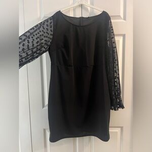 Sheer long sleeve black dress